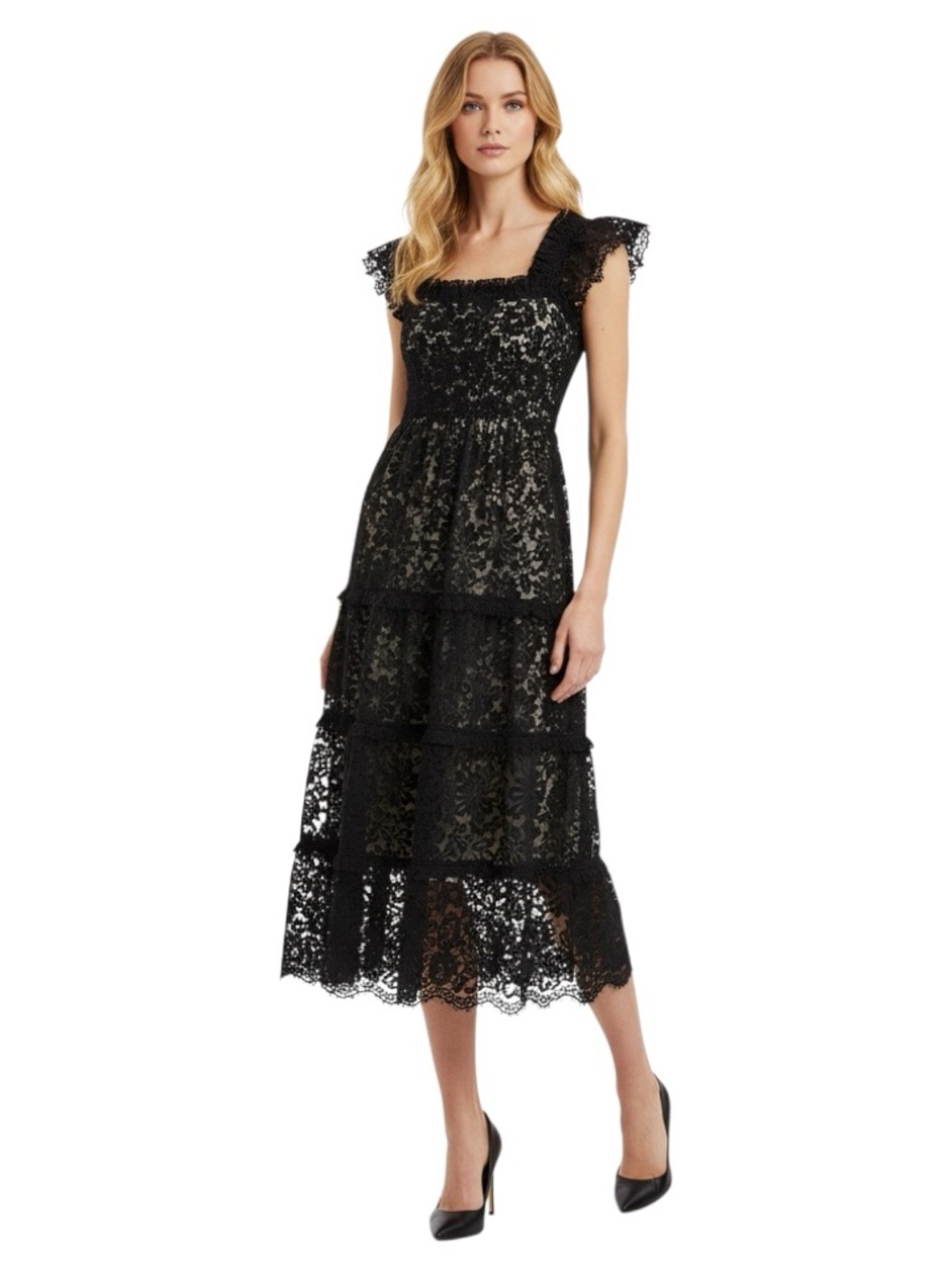 Hill House Home Collectors Edition The Lace Ellie Nap Dress Womens XS Black